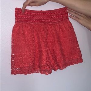 Hot pink lace shorts